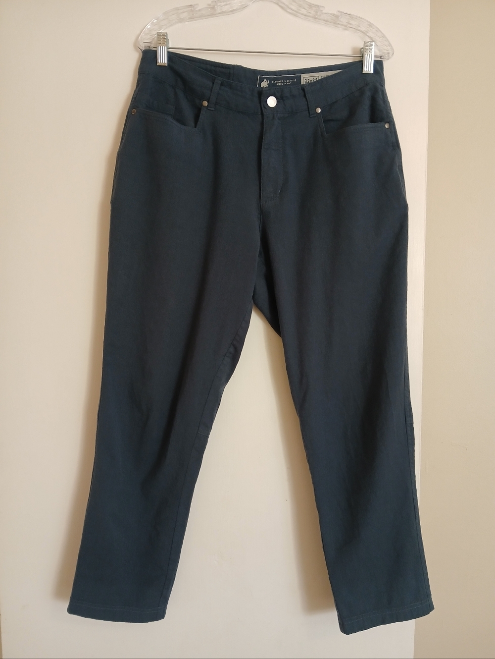 Wooly Longhaul 33" x 29" Blue Merino Wool Trouser Pants